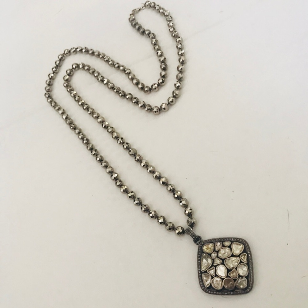 Rose Cut Diamond Pendant Necklace